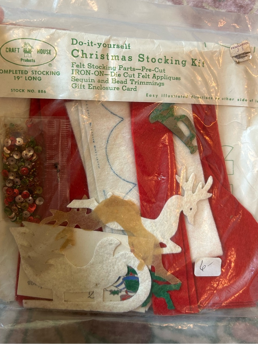 Vintage Christmas Stocking Felt Craft Kit - Picture 4 of 5